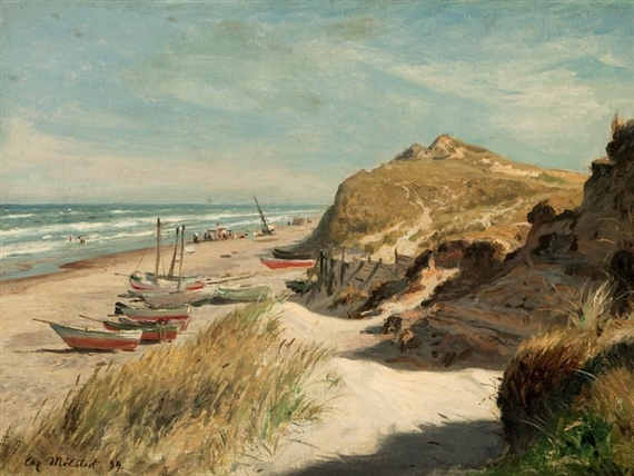 Christian Mølsted | Boats on a Beach (1899) | MutualArt