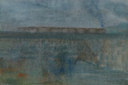 Artwork by Jaime Silva, Paisagem - Linha do Sabor, Made of watercolour on paper