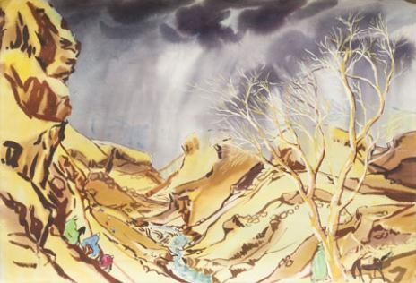 2 Works: Basotho Landscapes; Basotho Horseman by Richard Cheales