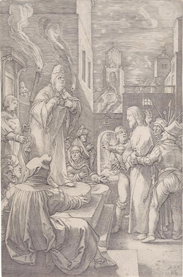 Christ before vor Caiphas by Hendrick Goltzius, 1597