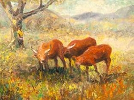 Marthinus Le Grange Oil on Canvas Board Painting South African Artist -  Ruby Lane