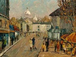 Artwork by Elizabeth Bosch, Street Scene, Made of Oil