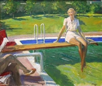 THE VISCOUNTESS CASTLEROSSE PALM SPRINGS by John Lavery, 1938