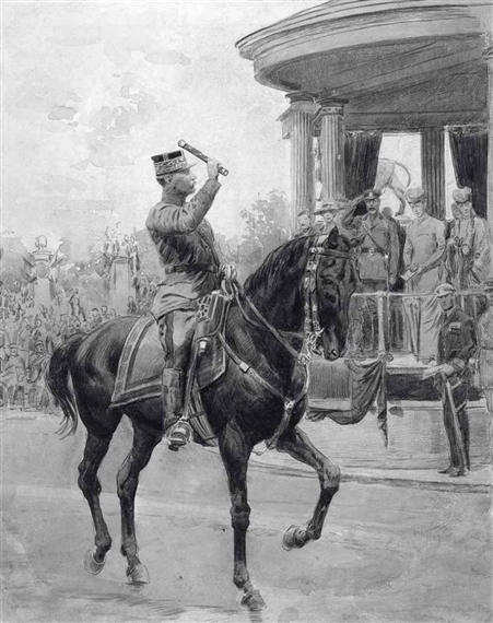 6 works; Victory Parade in Hyde Park: Marshal Foch at the head of the French troops saluting H.R.H. King George V and H.R.H. Queen Mary; Portrait of General Count Luigi Cadorna, Commander-in-chief of the Italian armies by Fortunino Matania, 1919