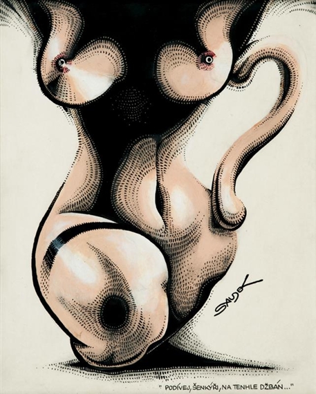 Look, the butler, on this pitcher by Kaja Saudek