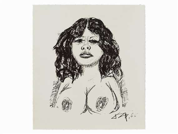Lithograph, Halbakt von vorn by Otto Dix, 1966