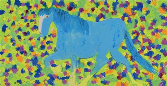 Walasse Ting | Blue Horse | MutualArt