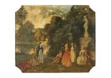 Artwork by Walter Geffcken, Garden party in forest, Made of oil on board