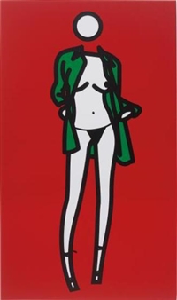 Julian Opie | Woman Taking Off Man's Shirt #2 (2003) | MutualArt