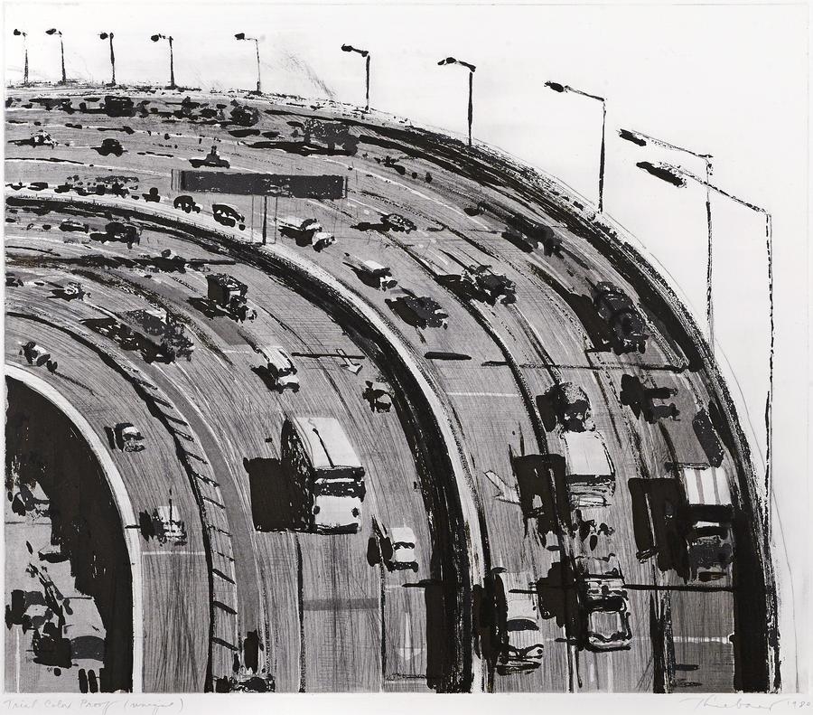 Wayne Thiebaud | Freeway Curve from Recent Etchings I (1980) | MutualArt