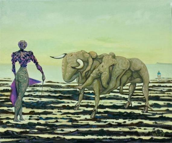 LE TORERO MAUVE by Lucien Coutaud, 1957