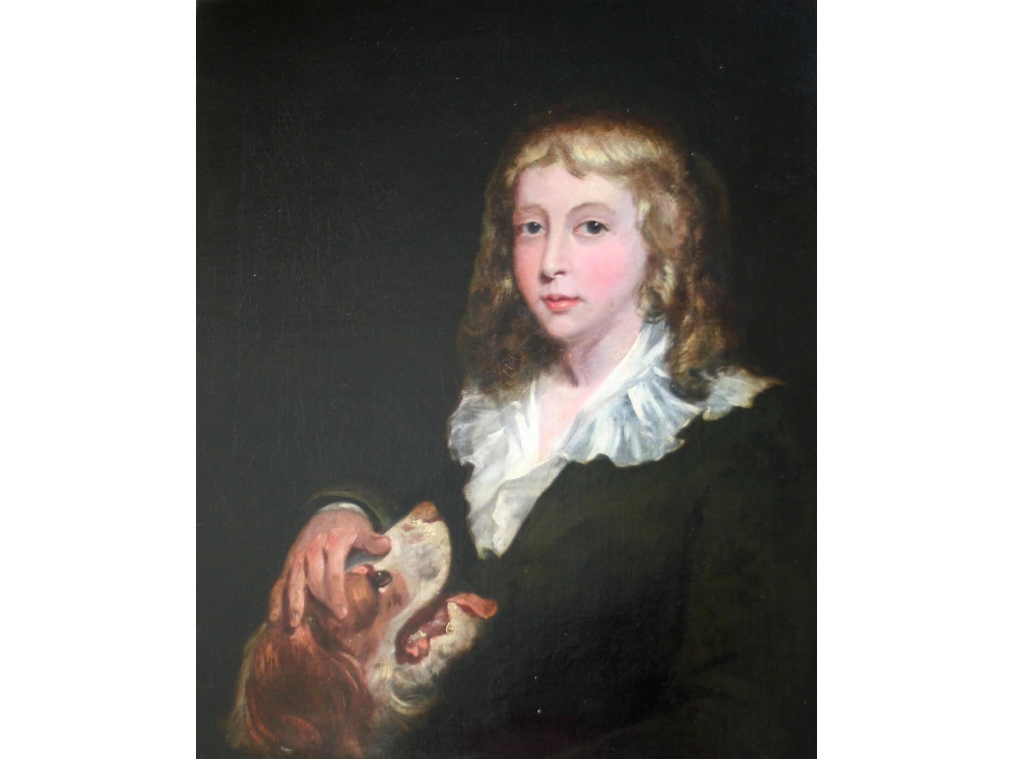 John Rising | Portrait of a boy with his spaniel | MutualArt