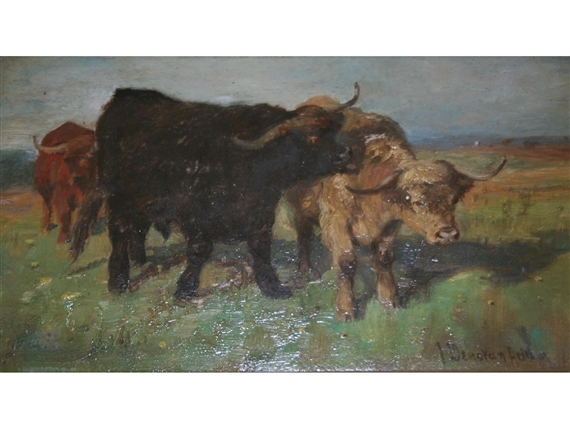Highl and cattle by Joseph Denovan Adam