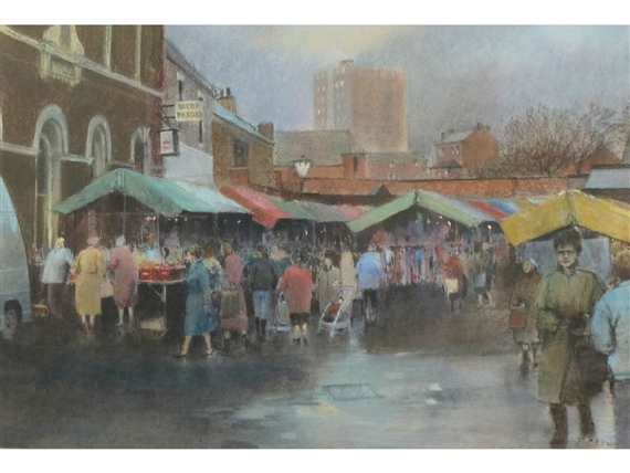 Market with figures by Tom Brown