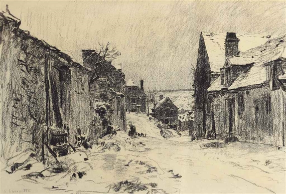 Mont-Saint-Père sous la neige ou Effet de neige by Léon-Augustin L'Hermitte, 1885