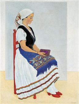 Girl in a traditional costume, beginning of 1930s - Vilmos Huszár