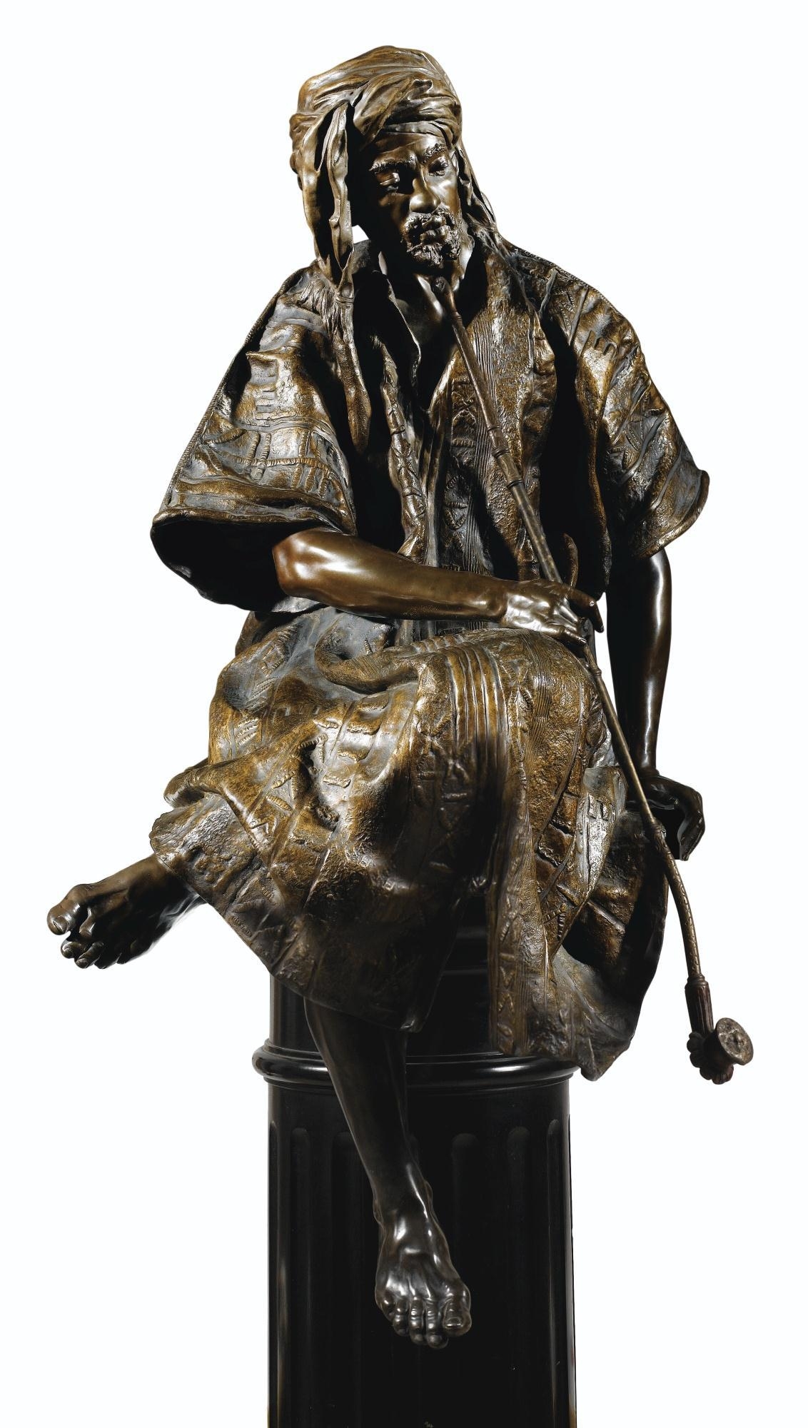 Gaston Veuvenot Leroux | Figure of a seated oriental smoker (1885 ...