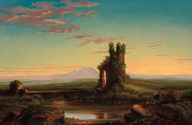 Artwork by Robert S. Duncanson, Landscape with Ruin, Made of oil on canvas