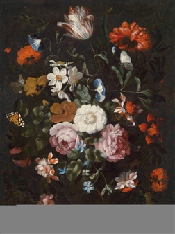 A pair of floral still lifes - Jan Peeter Brueghel