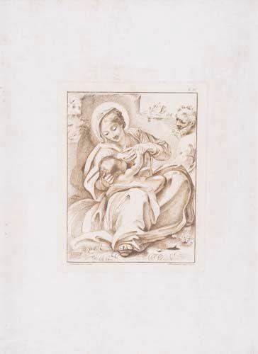 3 Works: Two plates after drawings by Guercino & Another sepia colour etching by Stefano Mulinari