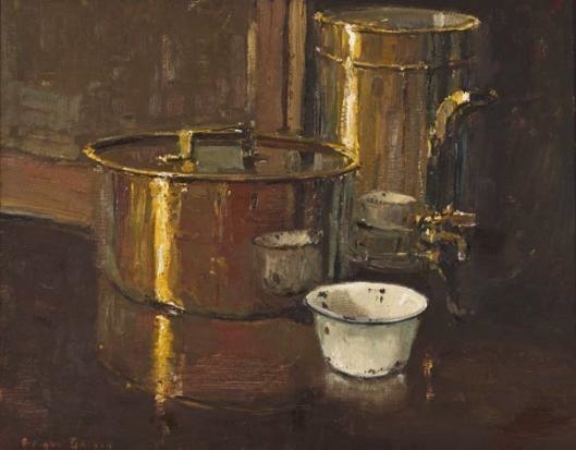 STILL LIFE WITH BRASS POTS by Willem Boshoff