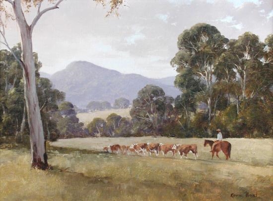 Mustering cattle, New South Wales by Kevin John Best