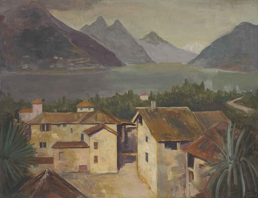 Blick über den Luganer See by Karl Hofer, 1943