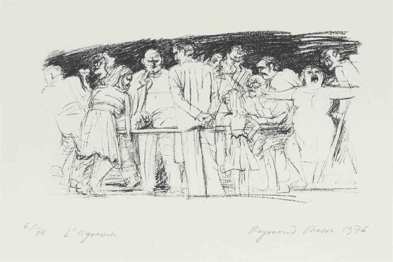 Artwork by Raymond Mason, On éventre, Made of lithograph