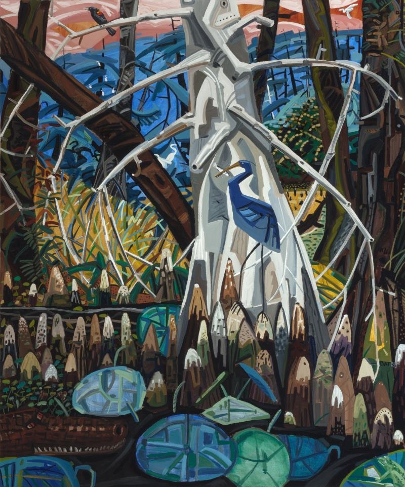Artwork by David Bates, The Blue Heron, Made of Oil on canvas