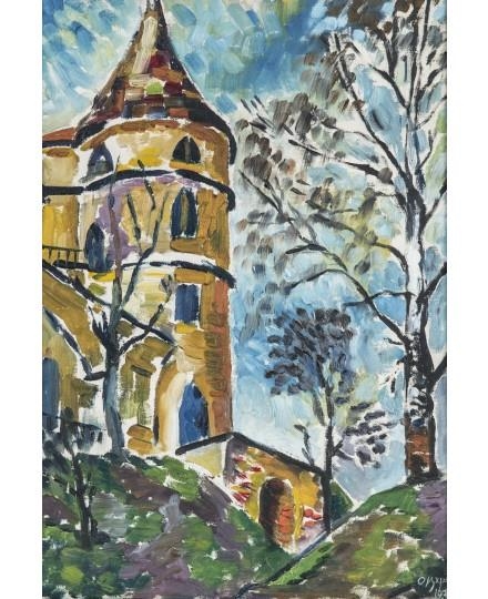 Artwork by Orest Georgievich Vereisky, The Pskov Fortress, Made of oil on canvas laid on board