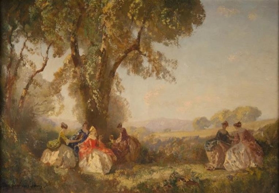 LADIES IN A PARK by Frederick Ballard Williams