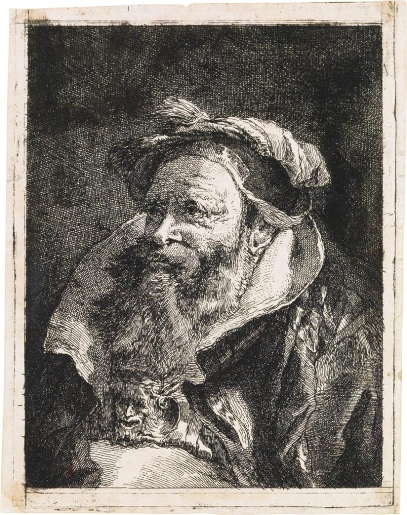 Vecchio barbuto by Giovanni Domenico Tiepolo, 1770
