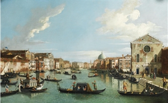 VENISE, VUE DU GRAND CANAL ENTRE LE PALAIS BEMBO ET LE PALAIS VENDRAMIN GALERGI - British School, 19th Century