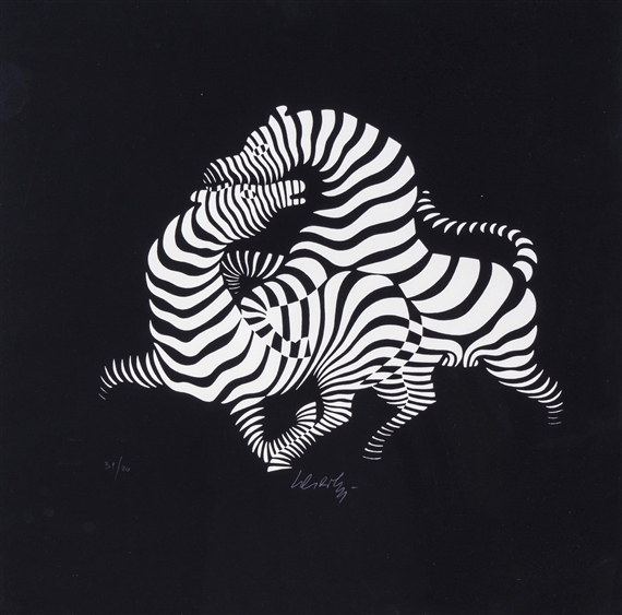 Victor Vasarely | Running Zebras (1944 - 1947) | MutualArt