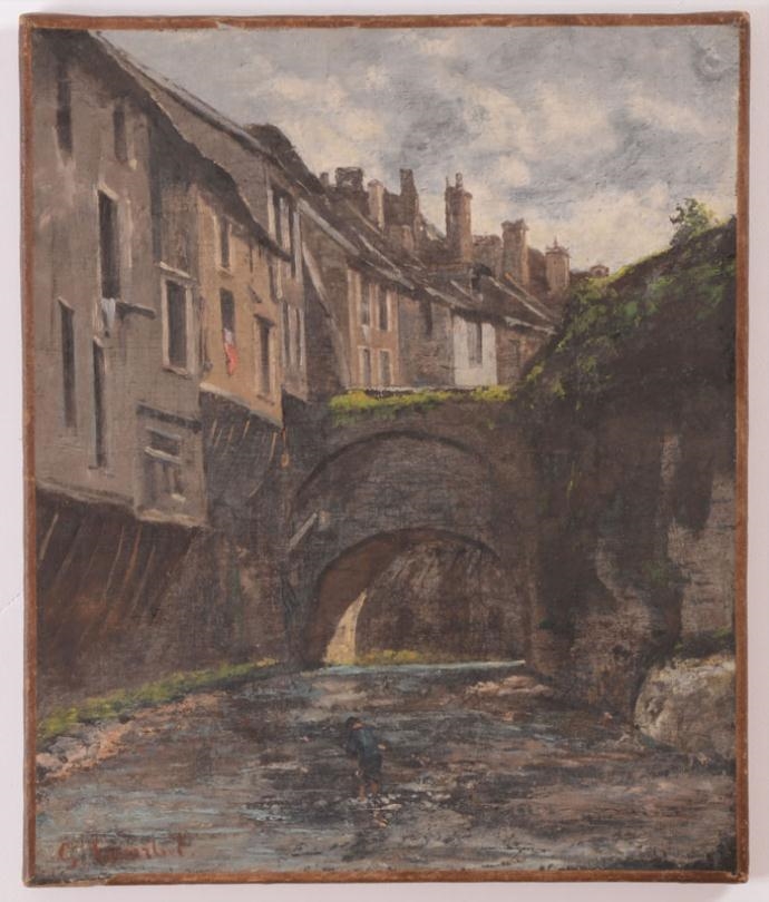 Village Bridge by Gustave Courbet