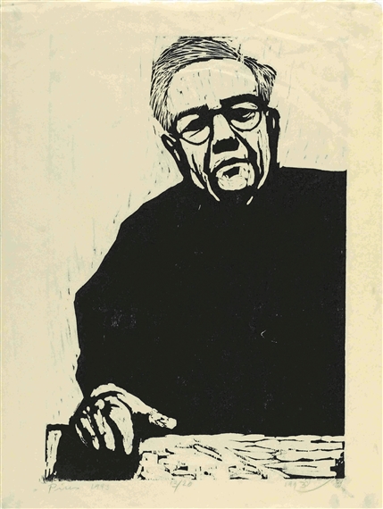 2 Works : Self-portrait ; Road with Trees by Jacob Pins