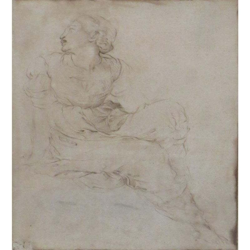 Artwork by Italian School, 16th Century, Seated Woman, Made of Brown ink on paper