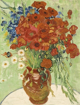 NATURE MORTE, VASE AUX MARGUERITES ET COQUELICOTS - Vincent van Gogh