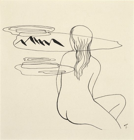 STUDY FOR THE COVER OF MARCEL AYMÉ'S LA JUMENTE VERTE (ZELENÁ KOBYLA) by Toyen