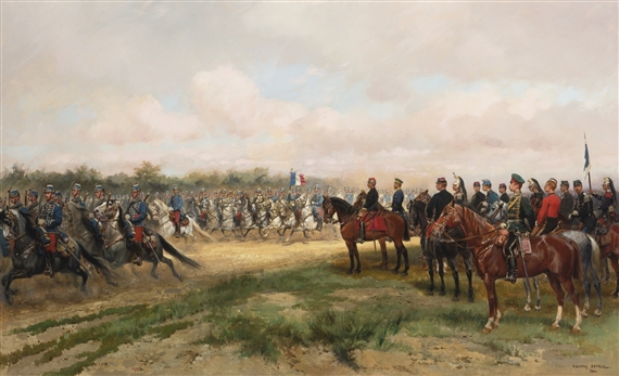 DÉFILÉ DE CAVALERIE AUX GRANDES MANOEUVRES by Édouard Jean Baptiste Detaille, 1880