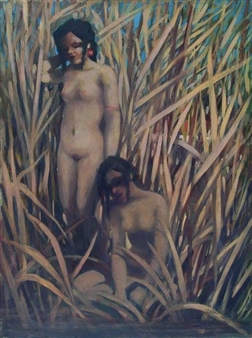 Mädchen im Schilf - Albin Kölblin