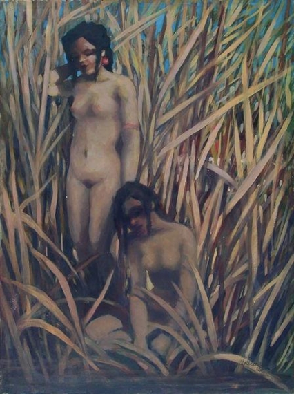 Mädchen im Schilf - Albin Kölblin