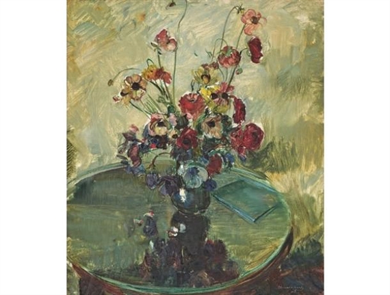 Still Life with Anemones by Clement Serneels, 1945