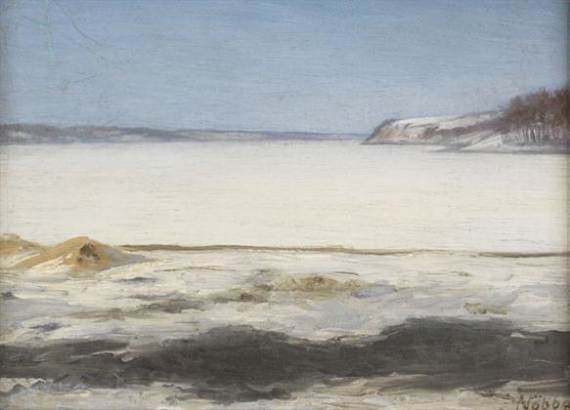 Flensburger Förde im Winter by Jacob Nöbbe, 1900