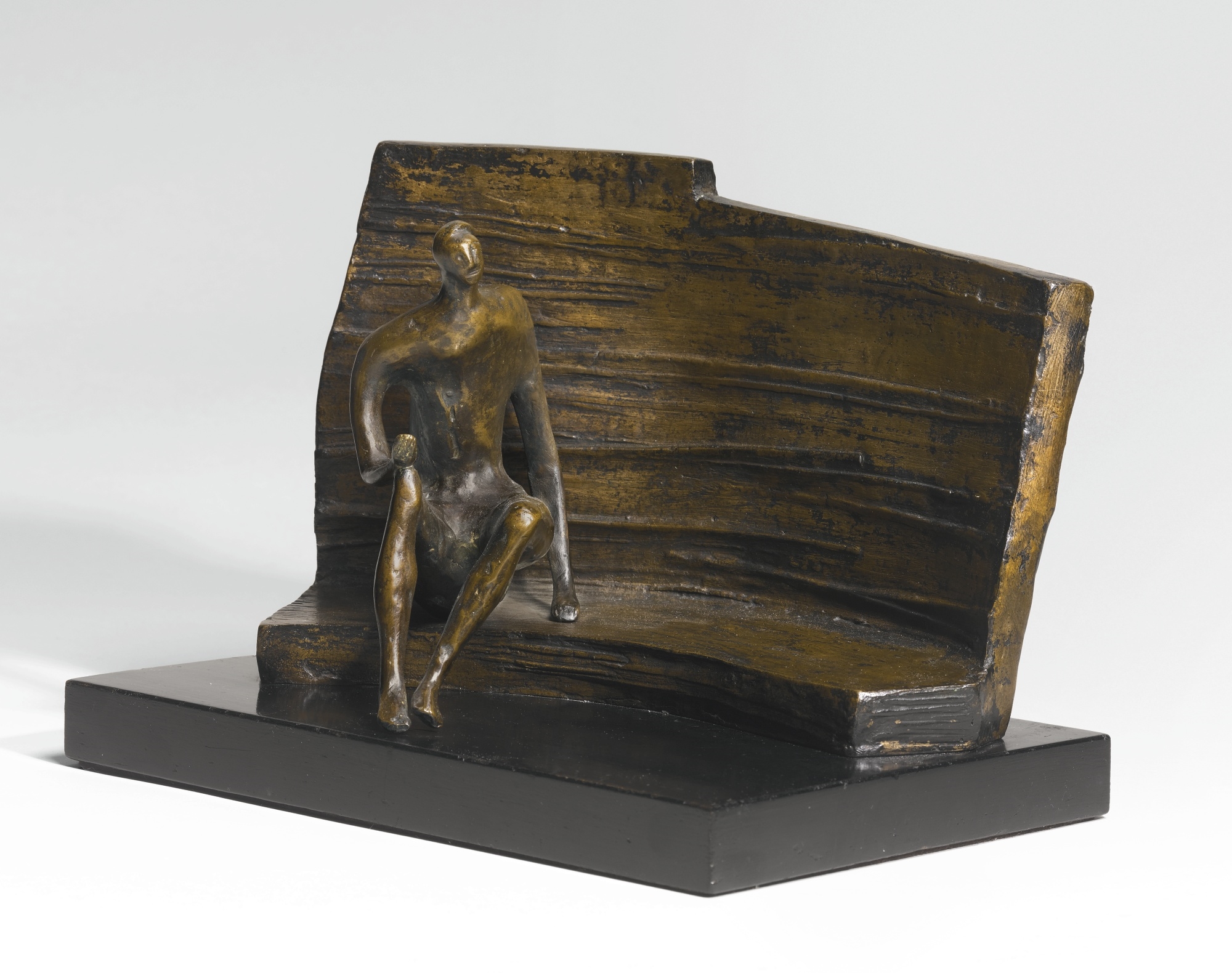 MAQUETTE FOR SEATED FIGURE AGAINST CURVED WALL by Henry Moore, 1956