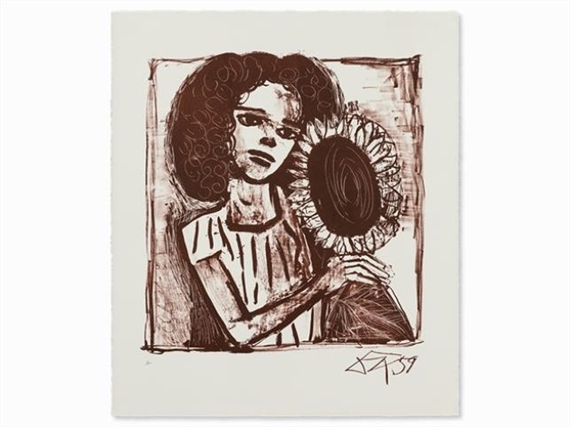 Mädchen mit Sonnenblume by Otto Dix, 1958-1959