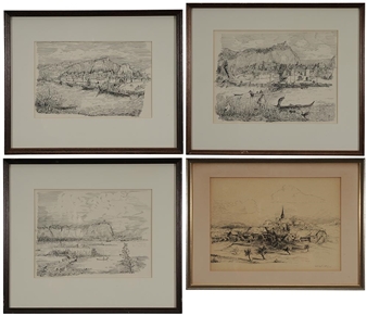 landscapes with towns - Ludwig Kempe