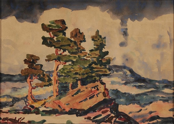 Pine Trees, Colorado by Birger Sandzén, circa 1913