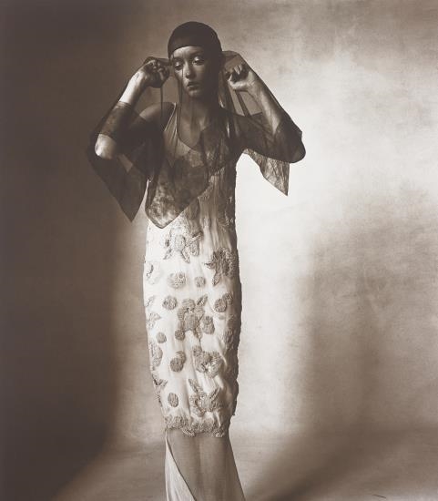 Chanel Embroidered Dress (Audrey Marnay), New York by Irving Penn, March 26, 1998