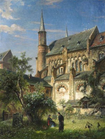 the Cloister of the Bonn Münster by August von Wille, 1886
